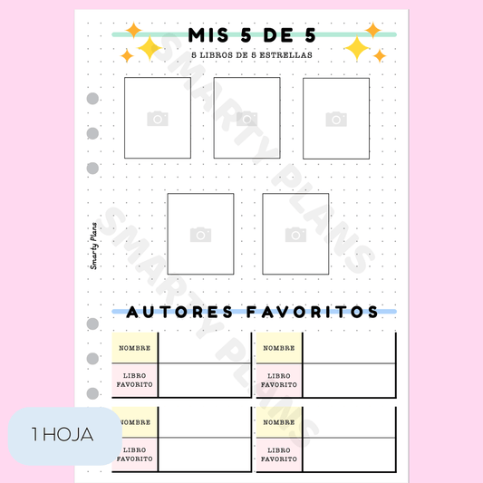 Plantilla Lectura - Favoritos Mis 5 de 5