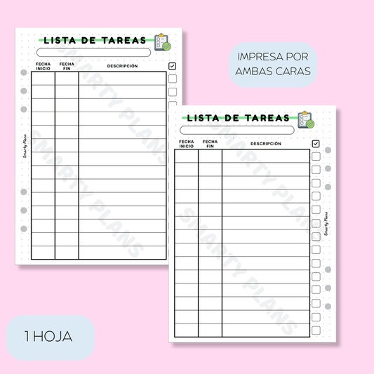 Plantilla Individual - Mis Tareas / To do List