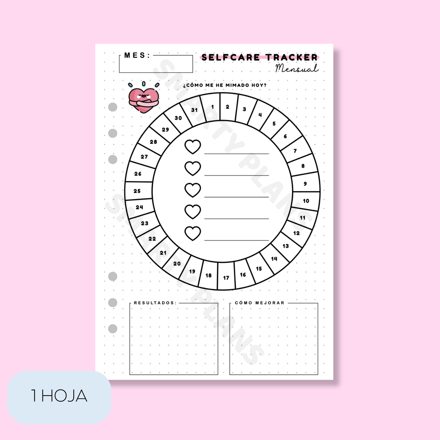 Plantilla Individual Mensual - Selfcare Tracker