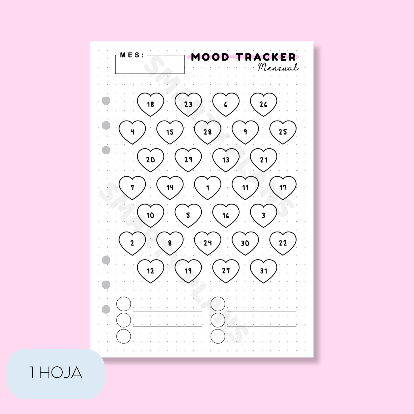 Plantilla Individual Mensual - Mood Tracker