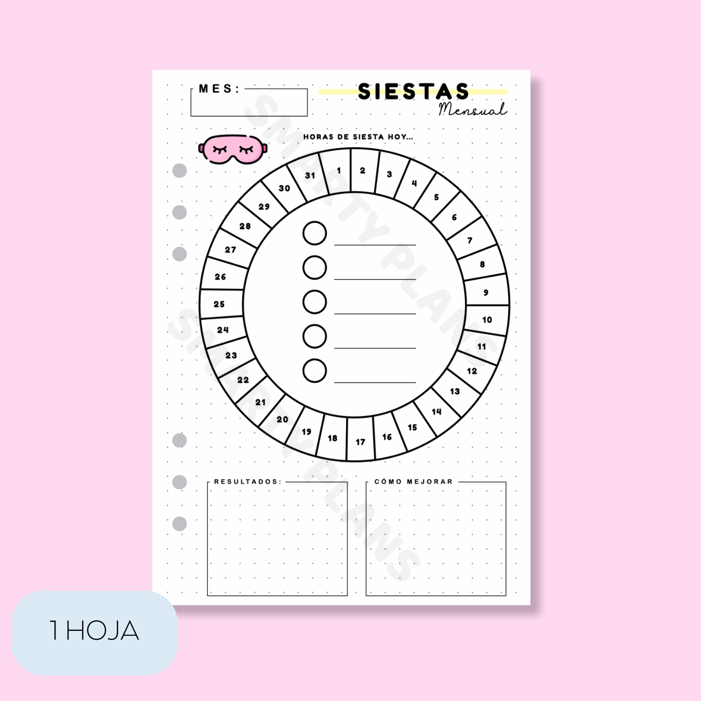Plantilla Individual Mensual - Siestas