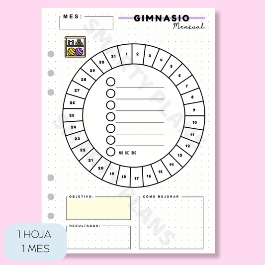 Plantilla Mensual Individual - Deporte Gimnasio