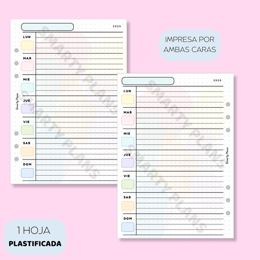Plantilla Plastificada - Planificación Semanal