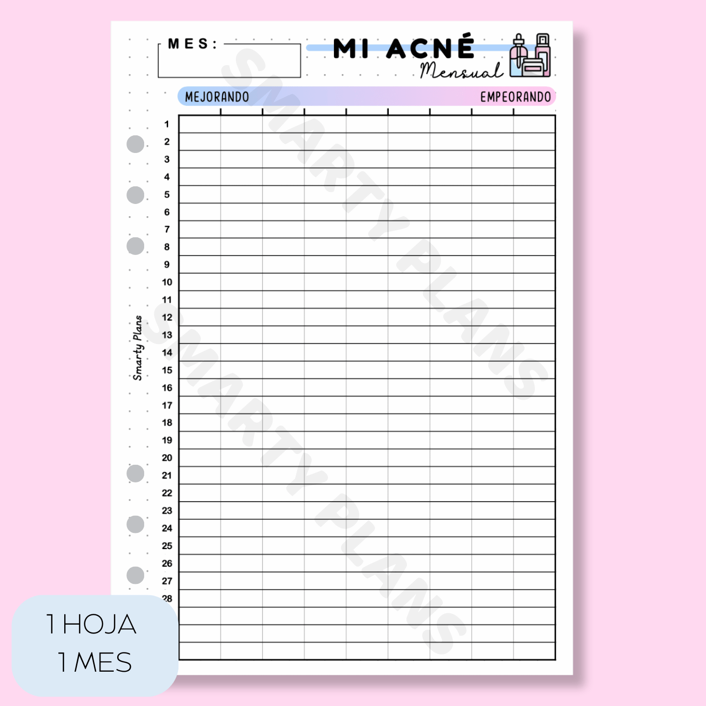 Plantilla Mensual - Acné