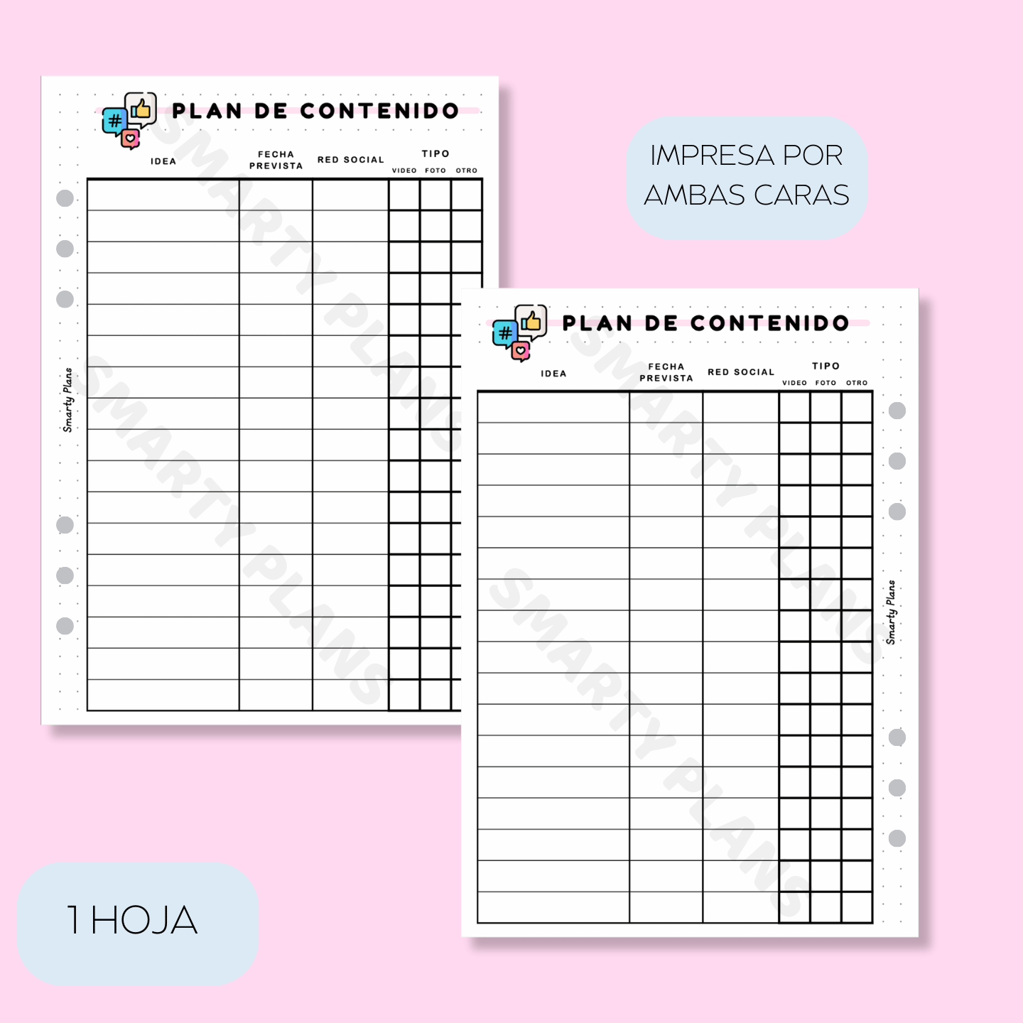 Plantilla Individual - Plan de Contenido Redes Sociales
