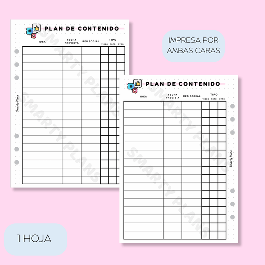 Plantilla Individual - Plan de Contenido Redes Sociales