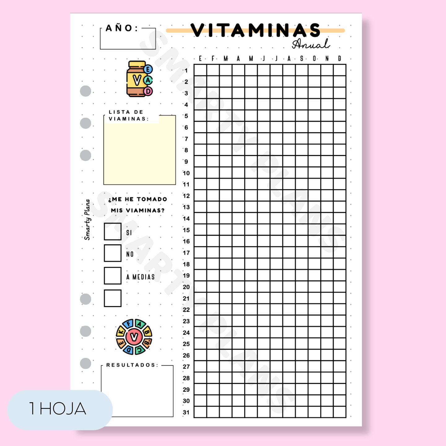 Hoja Anual - Vitaminas