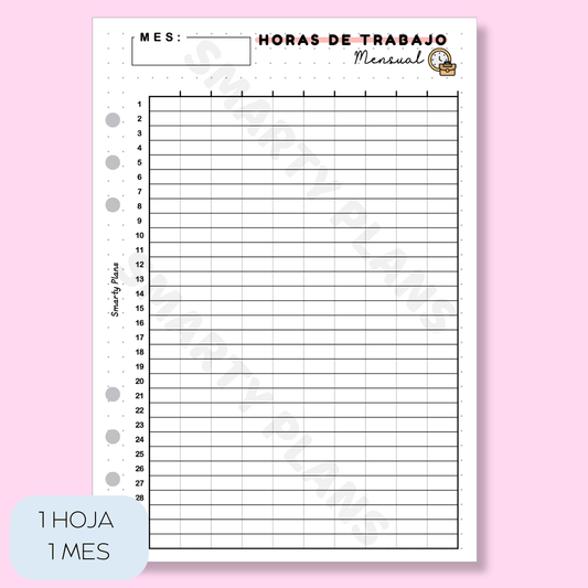 Plantilla Mensual - Horas de Trabajo