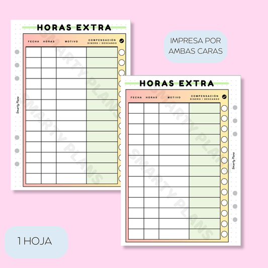 Plantilla Individual Currante - Horas Extra