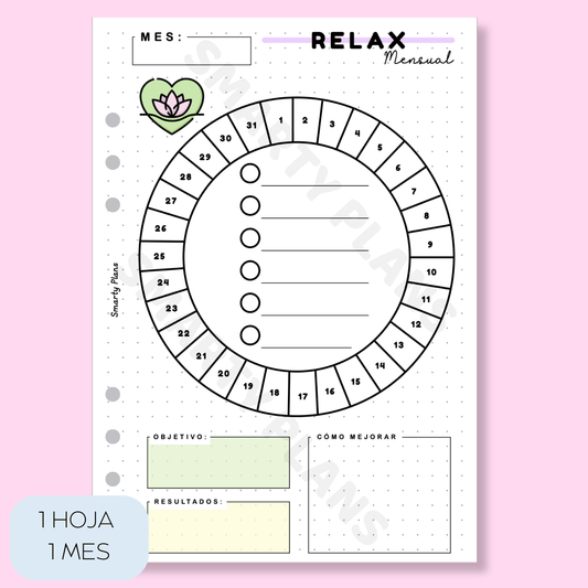 Plantilla Mensual - Relax
