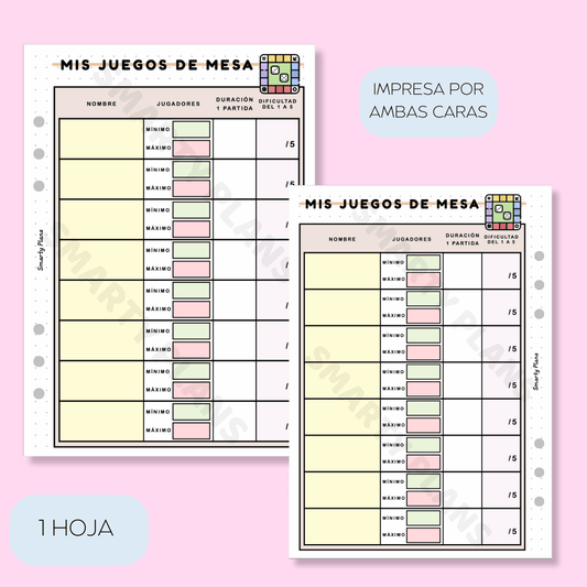 Plantilla Ocio - Mis Juegos de Mesa (Lista)
