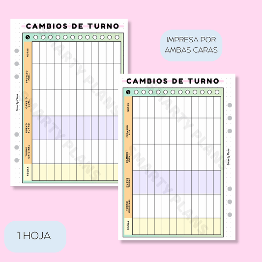 Plantilla Individual Currante - Cambios de Turno