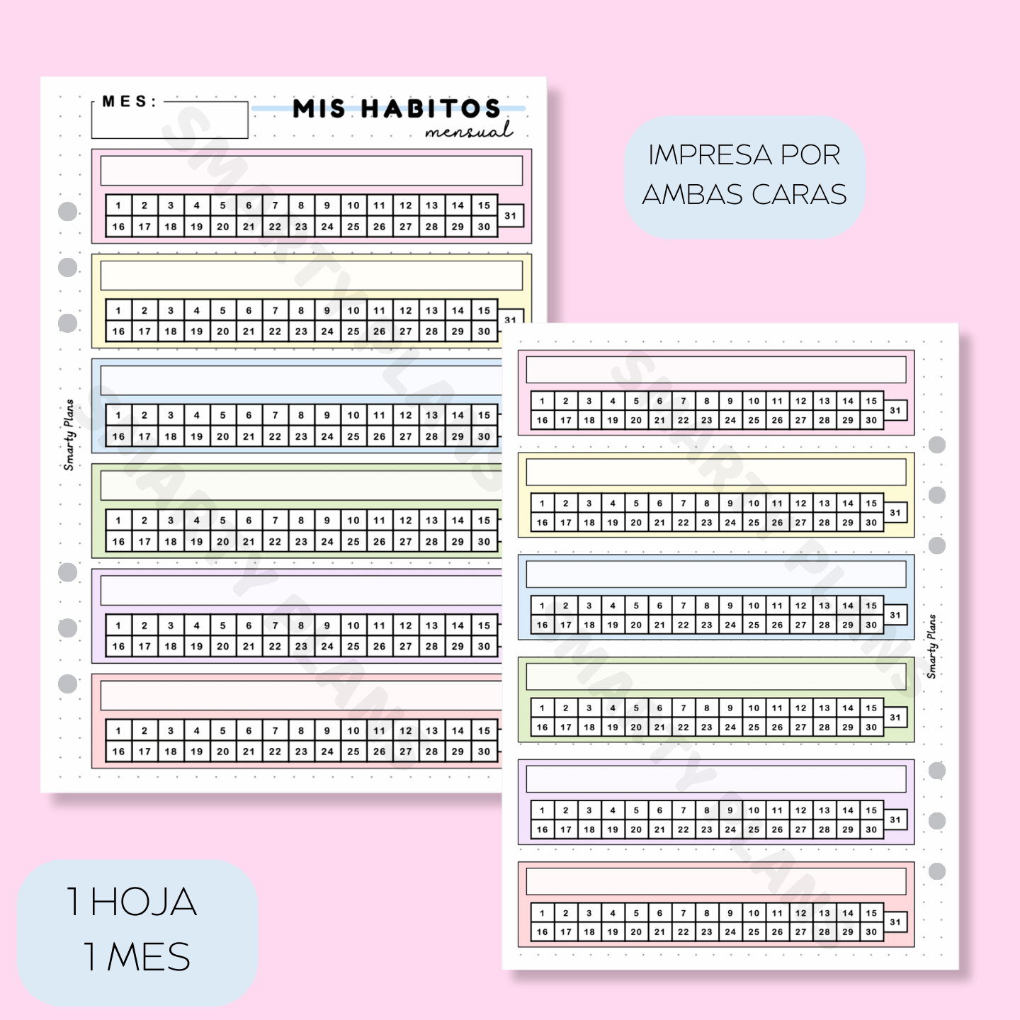 Plantilla Mensual - Hábitos Extenso