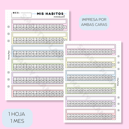 Plantilla Mensual - Hábitos Extenso