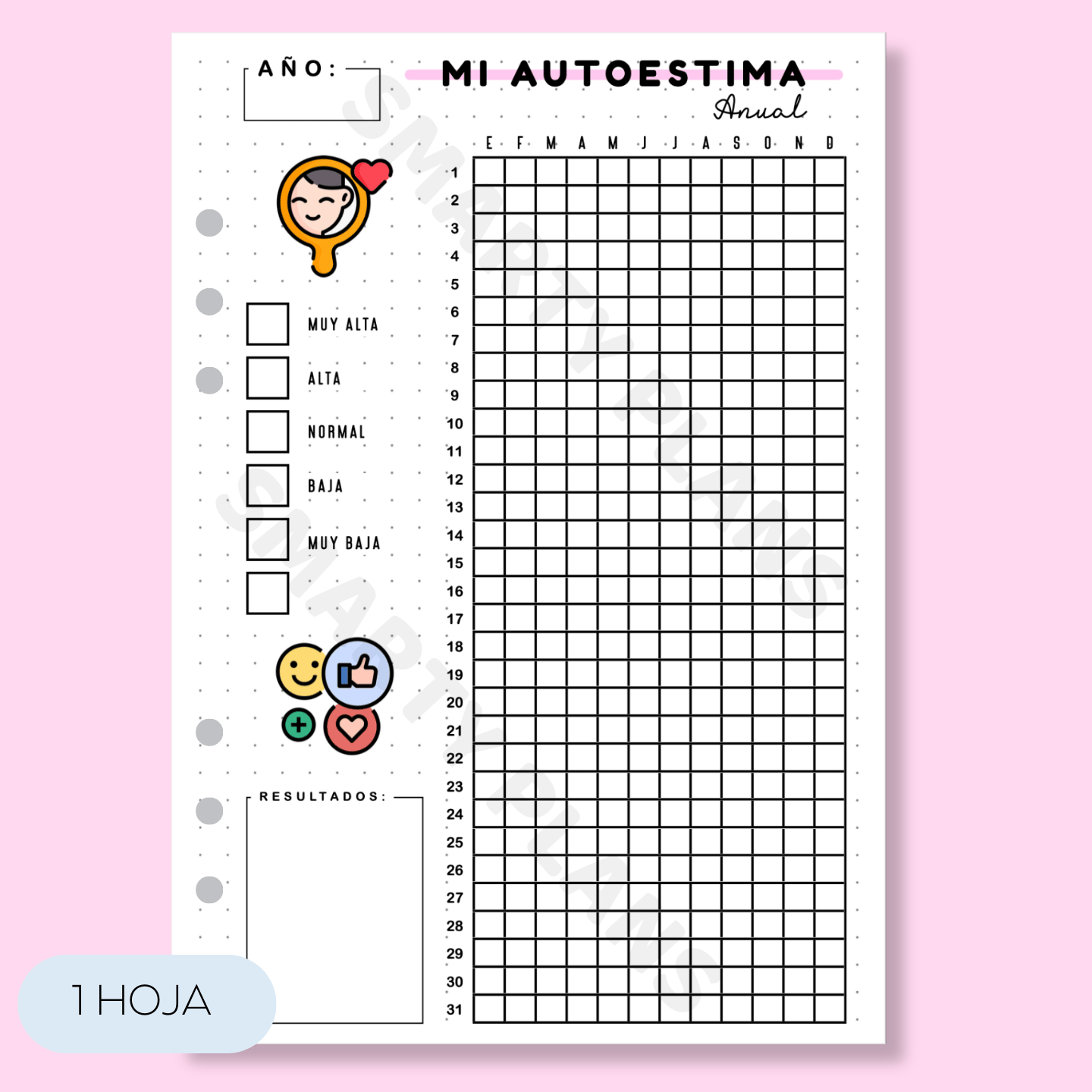 Hoja Anual - Mi Autoestima