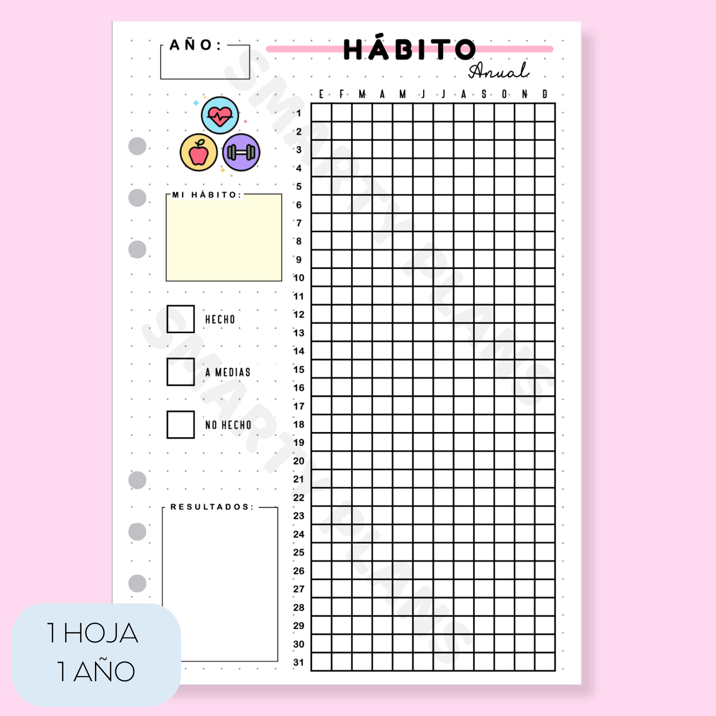 Hoja Anual - Mi Hábito / Habit Tracker