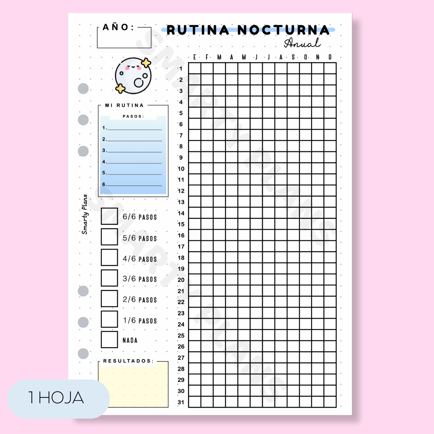 Hoja Anual - Rutina Nocturna