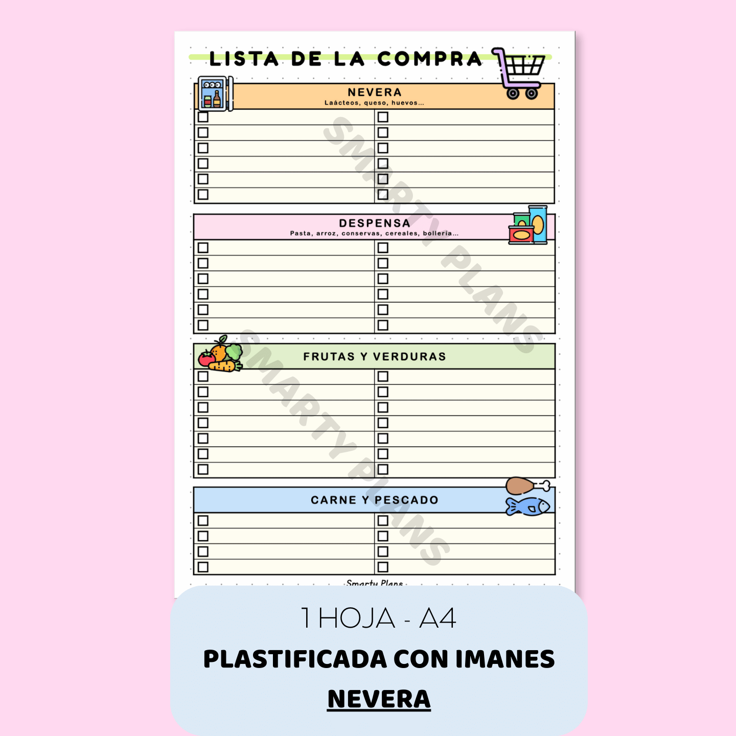 Plantilla de Nevera Plastificada - Lista de la Compra