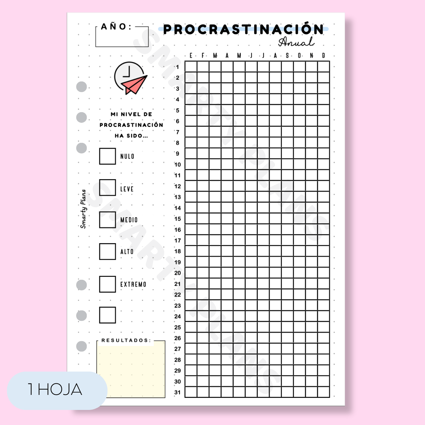 Hoja Anual - Procrastinación