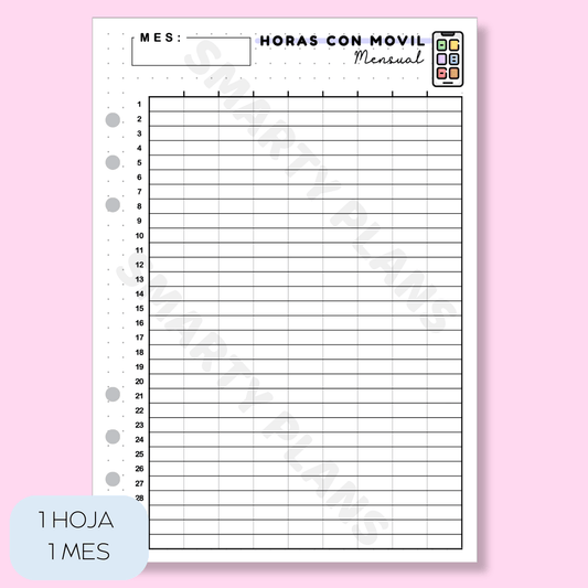 Plantilla Mensual Individual - Horas Con Móvil