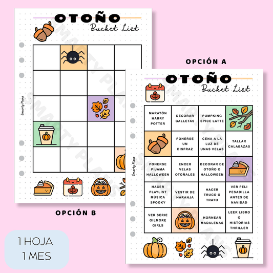 Plantilla Individual - Bucket List Otoño