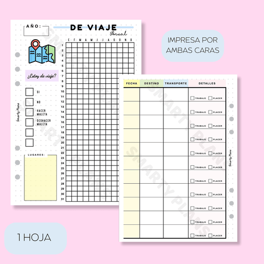 Hoja Anual - De Viaje