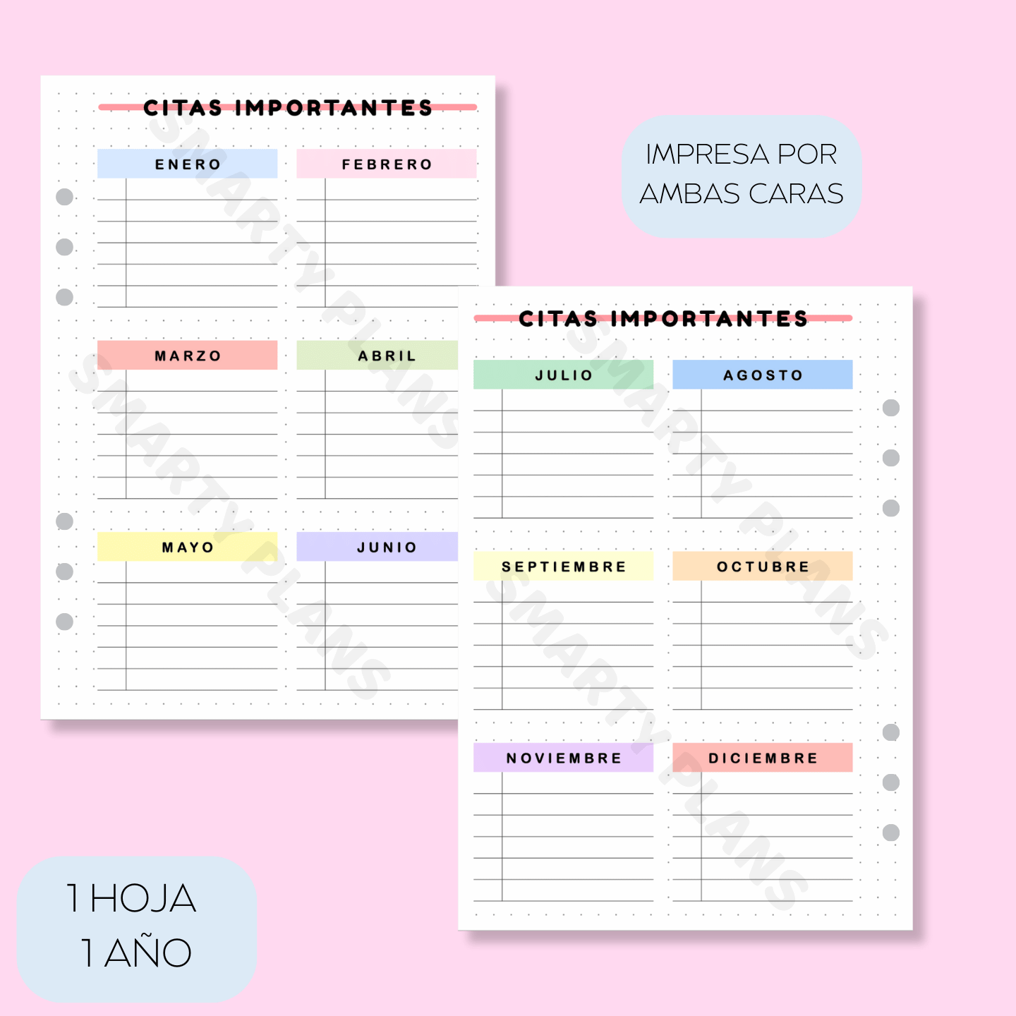 Hoja Anual - Calendario Citas Importantes