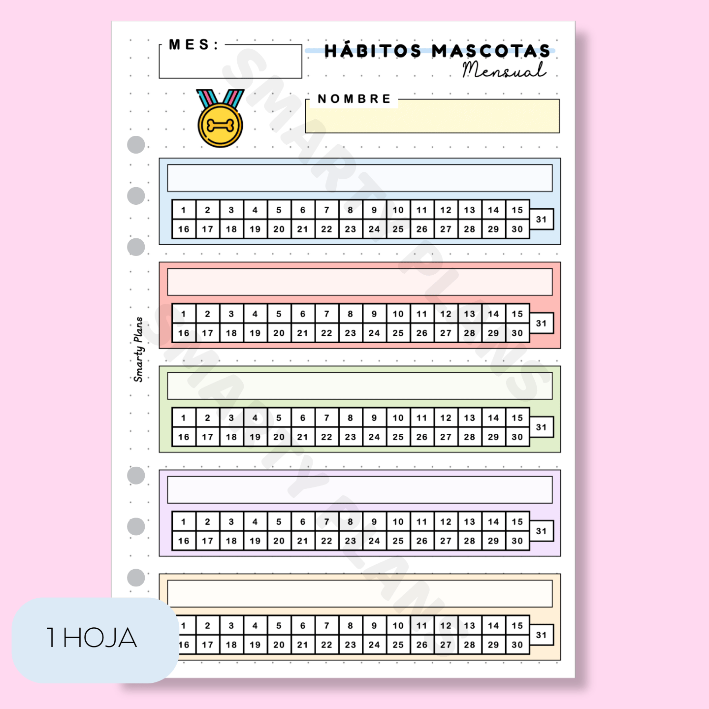 Plantilla Mensual - Hábitos Mascotas