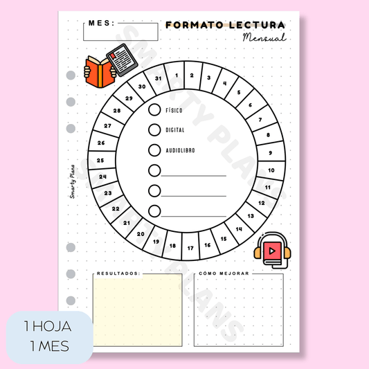 Plantilla Mensual - Lectura Formato