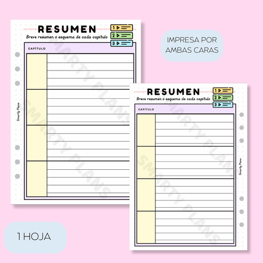 Plantilla Individual Escritores - Resumen Capítulos
