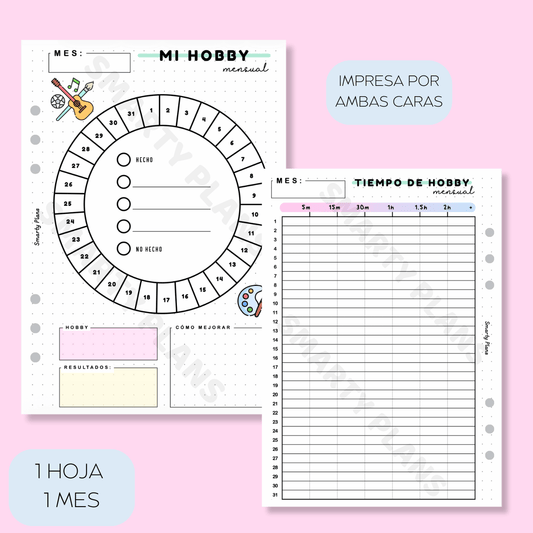 Plantilla Mensual - Mi Hobby