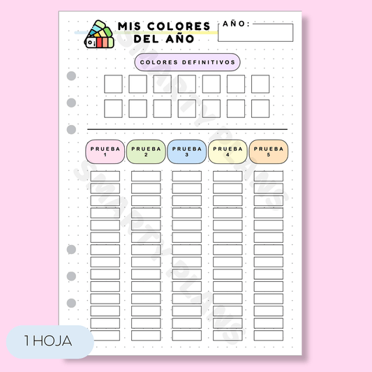 Plantilla Anual - Mis Colores del Año