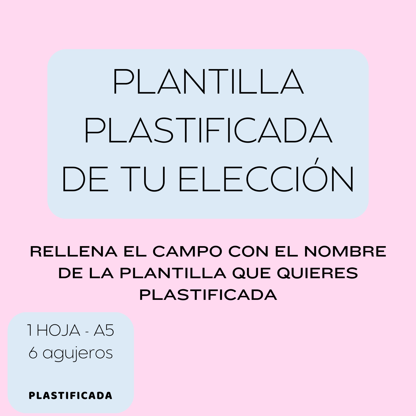 Plantilla Plastificada - Tú Eliges