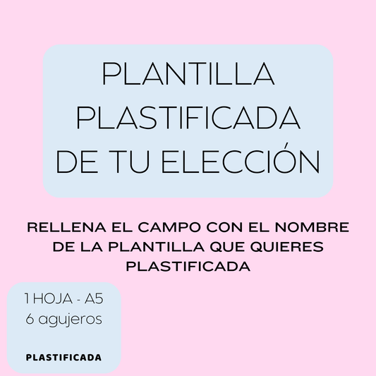 Plantilla Plastificada - Tú Eliges