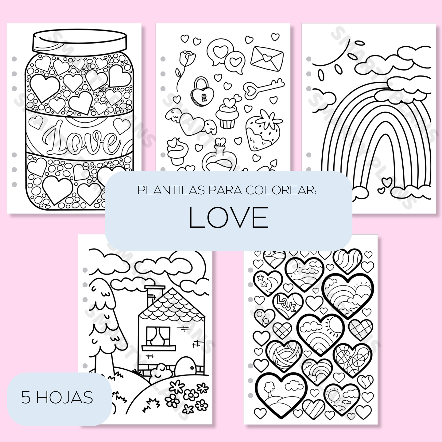 Plantillas para Colorear - Love