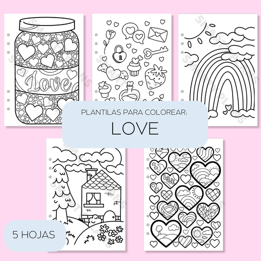 Plantillas para Colorear - Love
