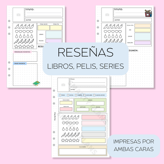 Plantillas Reseñas: Libros, Películas y Series