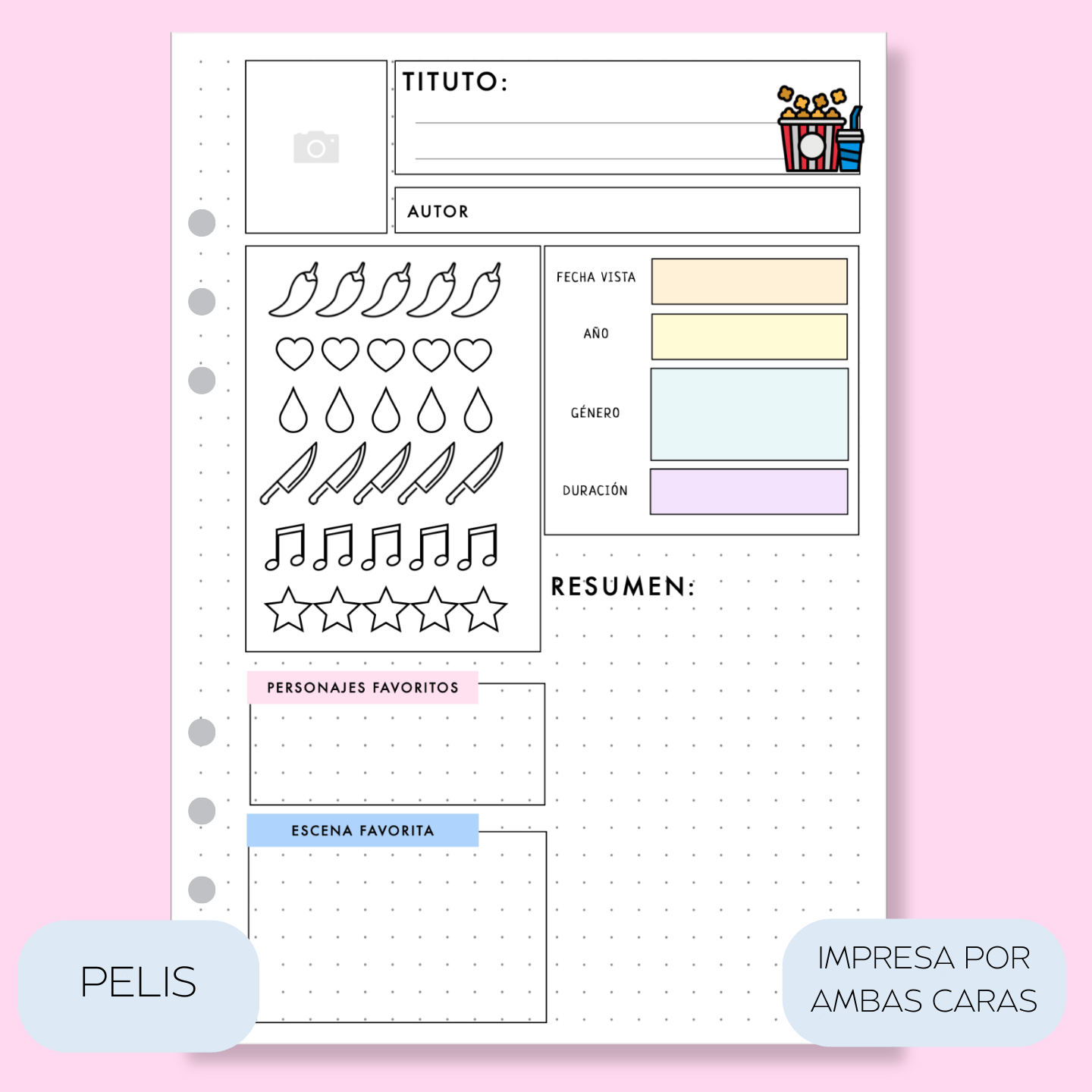 Plantillas Reseñas: Libros, Películas y Series