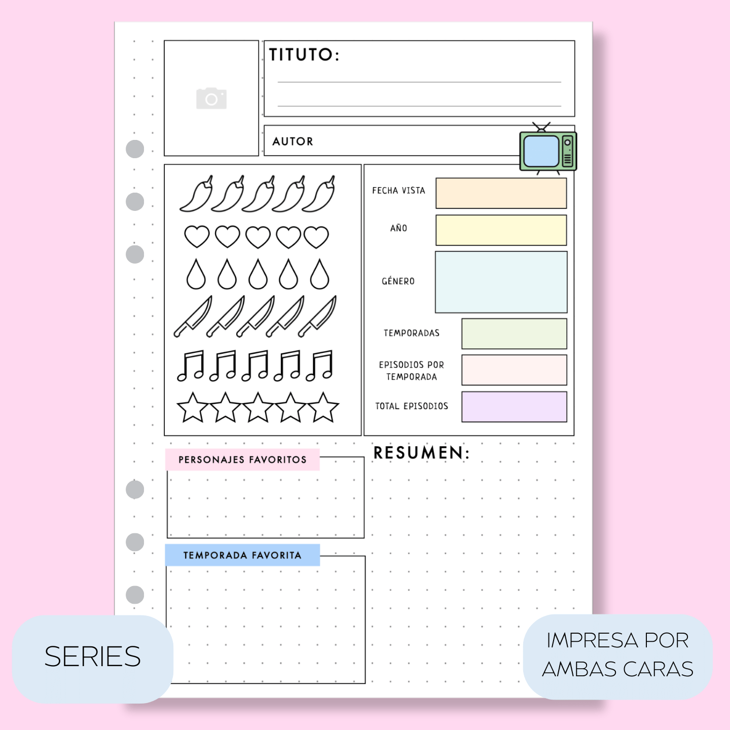 Plantillas Reseñas: Libros, Películas y Series