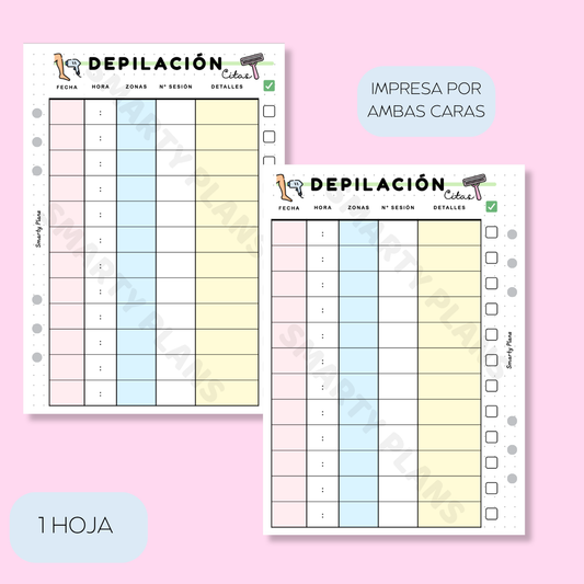 Plantilla Individual - Depilación