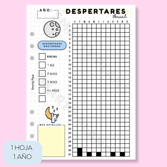Hoja Anual - Despertares Nocturnos