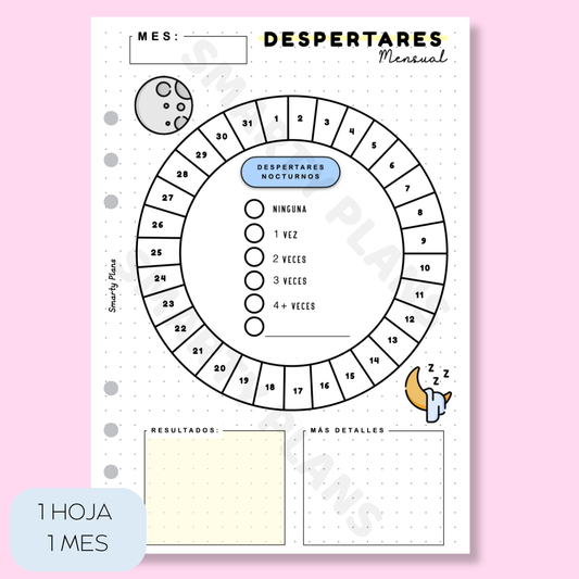 Plantilla Mensual - Despertares Nocturnos