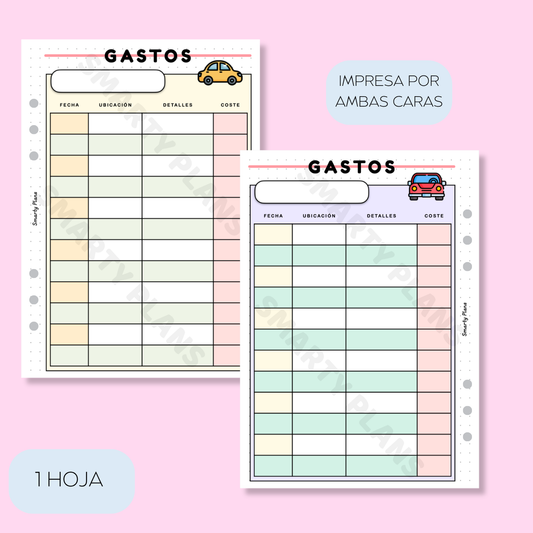 Plantilla Individual Coche - Gastos