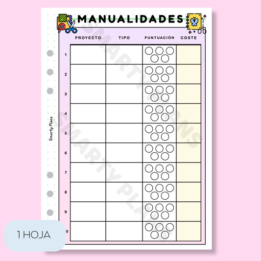 Plantilla Individual Manualidades - Índice