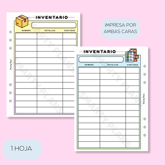 Plantilla Individual - Inventario