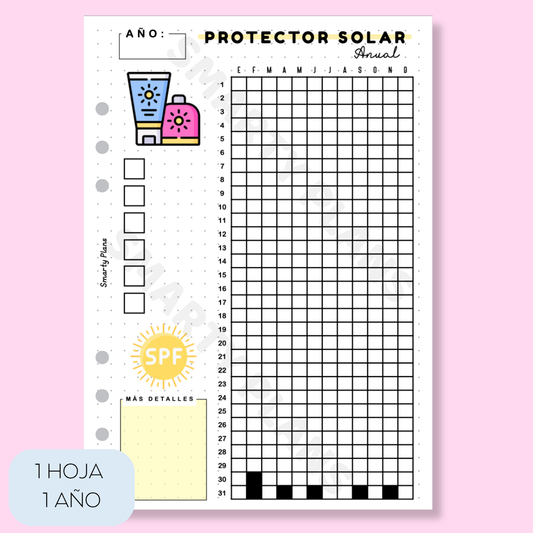 Hoja Anual - Protector Solar