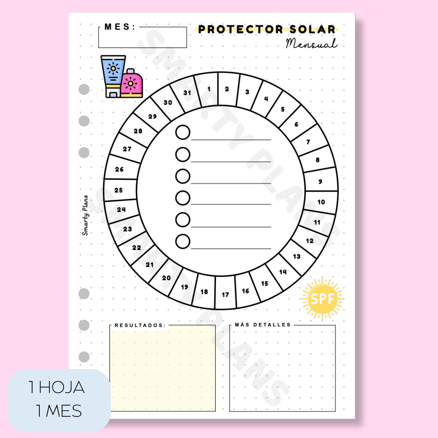 Plantilla Mensual - Protector Solar