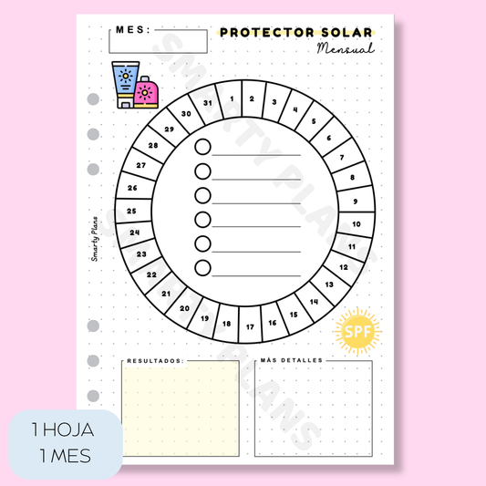 Plantilla Mensual - Protector Solar