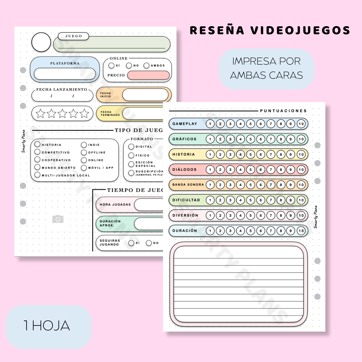 Plantillas Reseñas: Libros, Películas, Series y Videojuegos