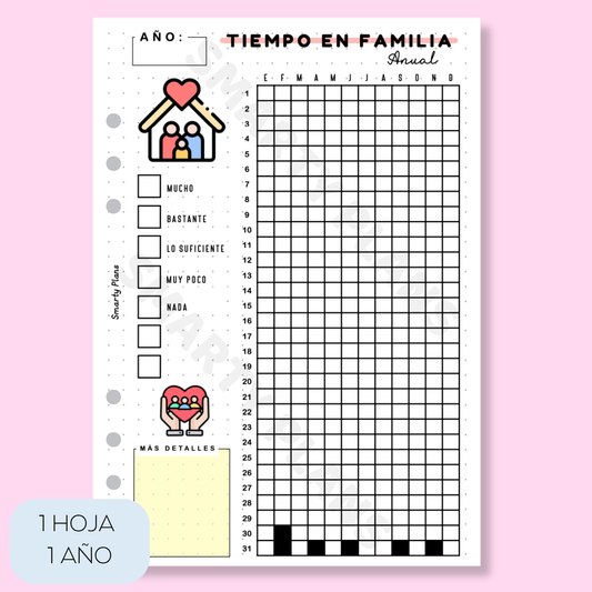 Hoja Anual - Tiempo en Familia